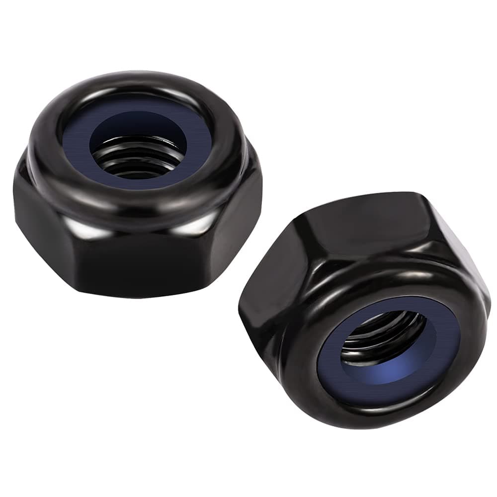 5/16-18 Nylon Insert Hex Lock Nuts Locknuts, 304 Stainless Steel 18-8, Black Oxide, 25 PCS