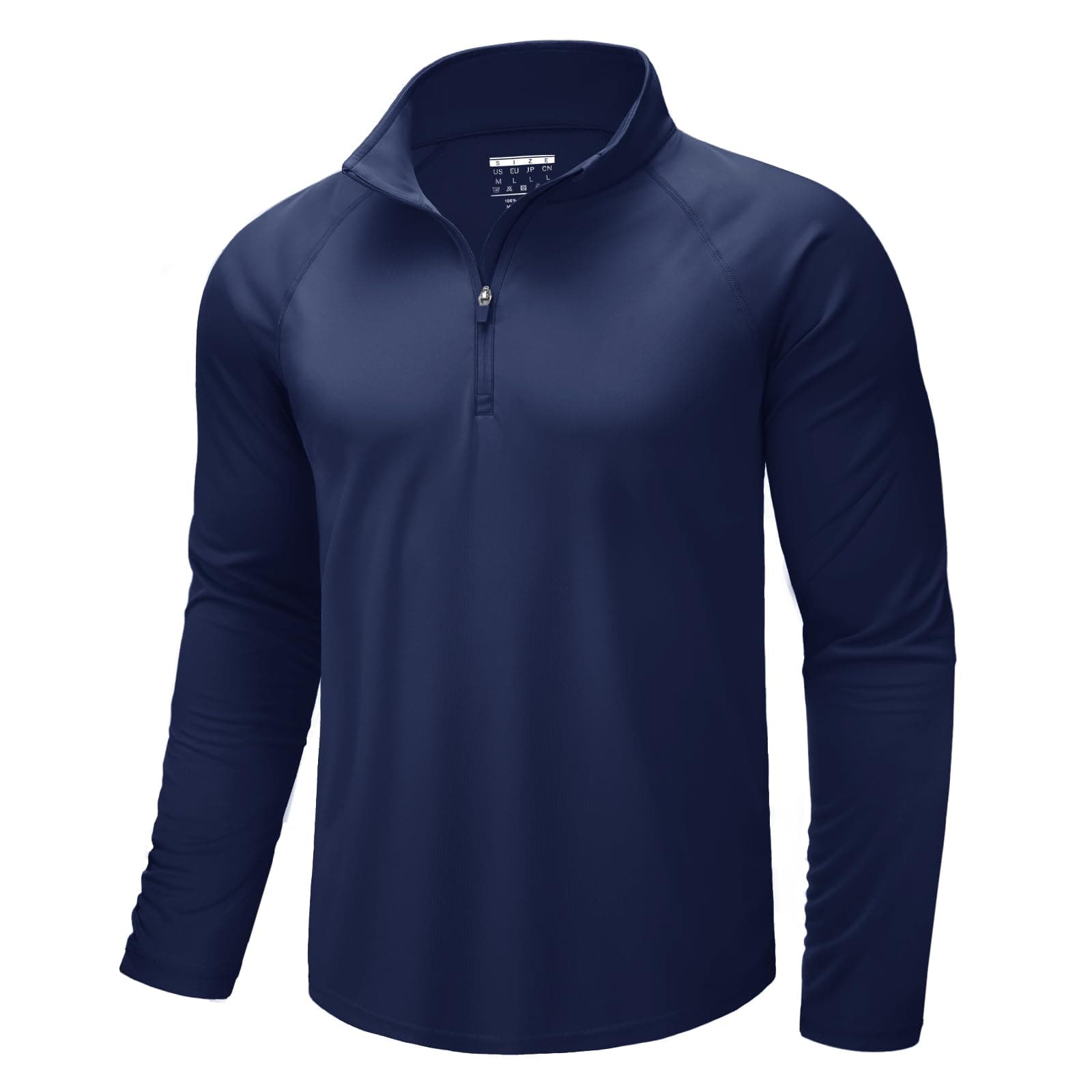 Men's Long Sleeve 1/4 Zip Shirts Sun Protection Pullover UPF 50+ Rash Guard Running Lightweight T Shirt