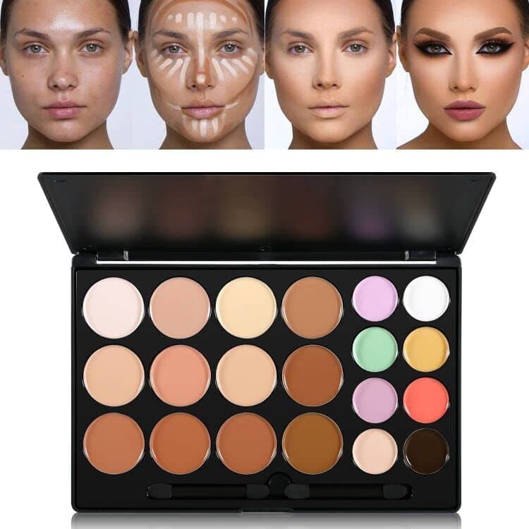 Cream Contour Concealer Makeup Palette Kit Full Coverage Cream Foundation for Natural Brightening and Contouring Ideal for Oily Skin and Dark Circles