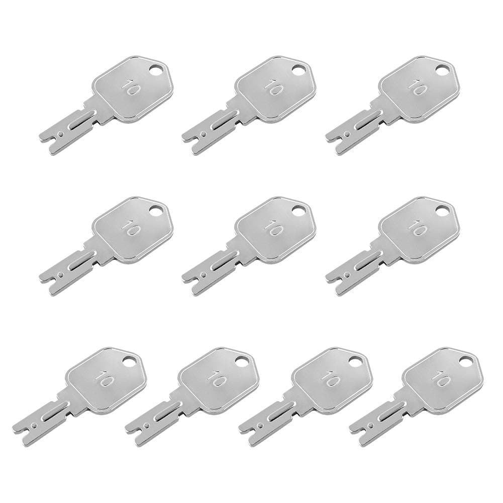QWORK® 10 Pack 166 Forklift Key Hyster Heavy Equipment Ignition Keys for Clark Yale Hyster Komatsu Crown