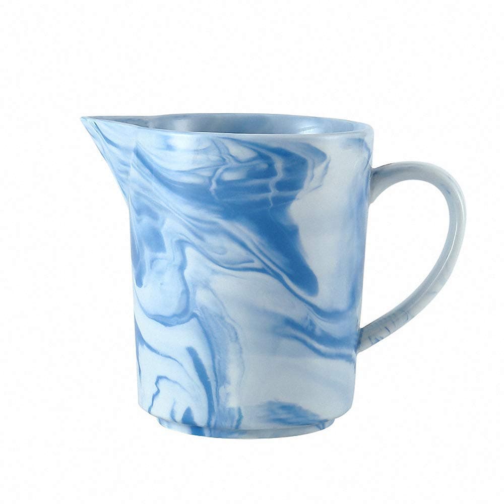 Blue Marble Pattern Ceramic Creamer Coffee Milk Tea Pitcher Porcelain Honey Jug Sauce Pitcher Jug Vase Syrup Dressing Server Mug Cup Creamer with Handle for Kitchen Home Decor
