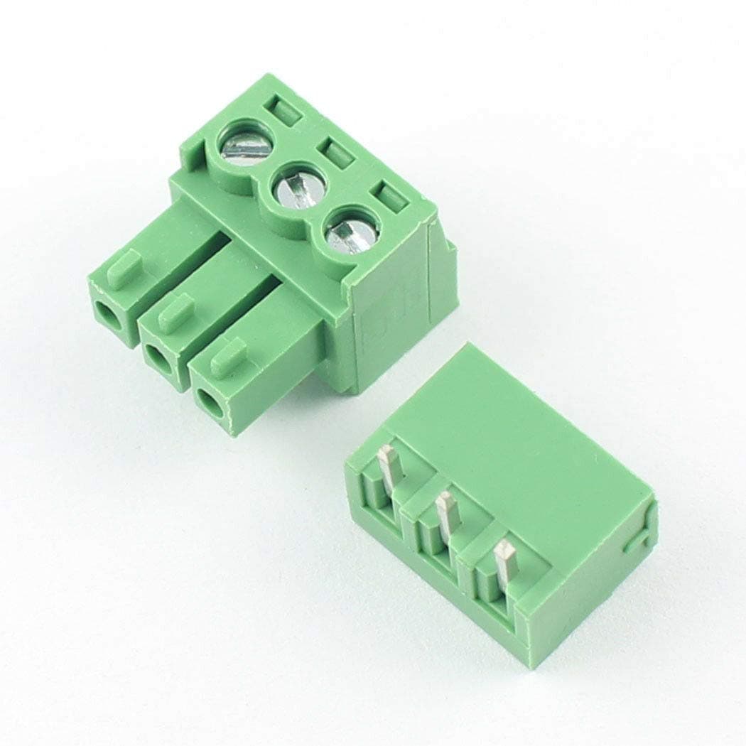 10 Sets 3-Pin (3 Pole) 3.81mm Pitch Right Angle Screw Terminal Block Connector PCB Mount DIY