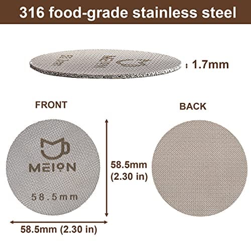 Espresso Puck Screen 58.5mm Reusable Coffee Filter for Espresso Portafilter Filter Basket 58mm, 1.7mm Thickness 150μm, 316 Stainless Steel Espresso Filter Screen (58.5MM)