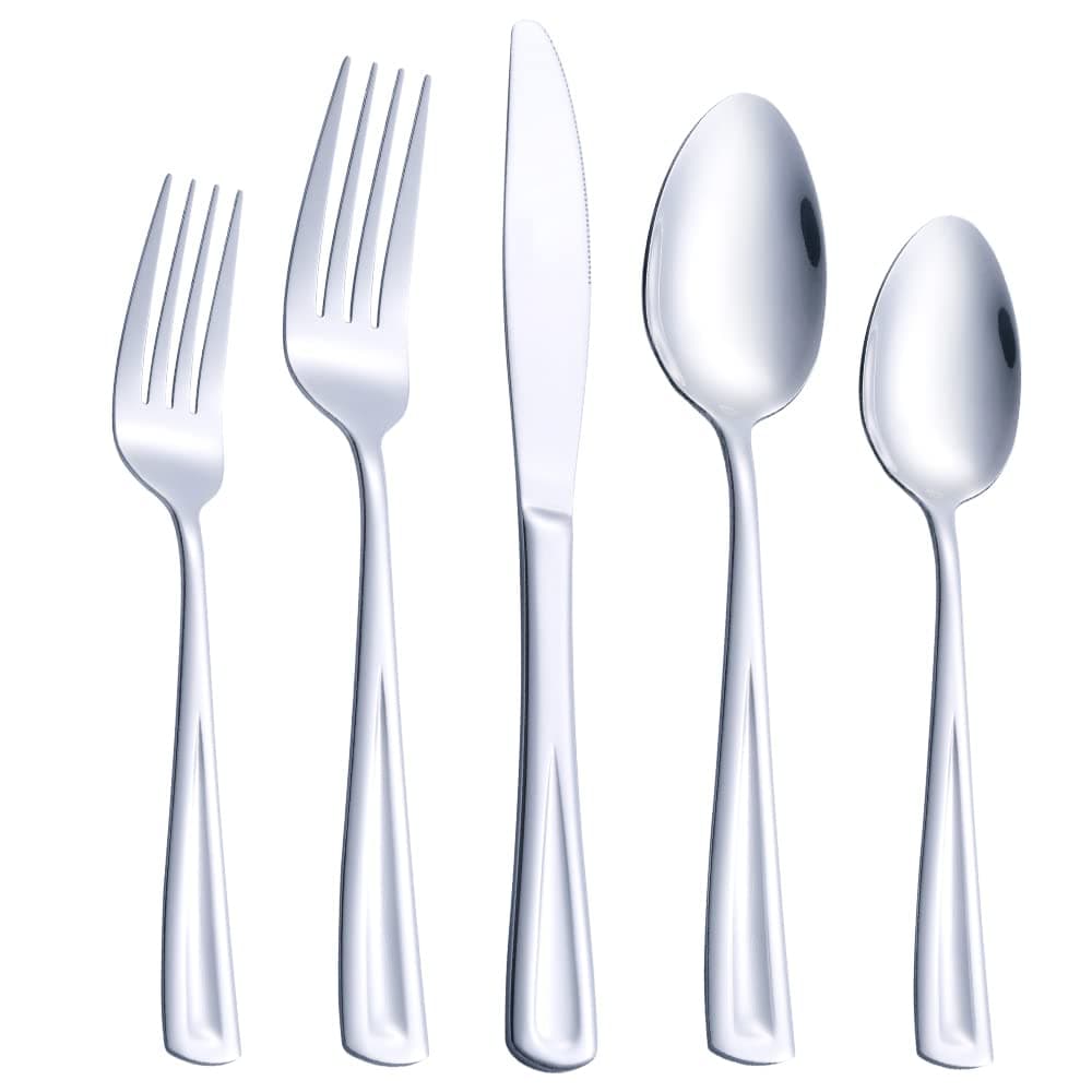 20-Piece Silverware Set for 4, GoGeiLi Stainless Steel Flatware Cutlery Set f...