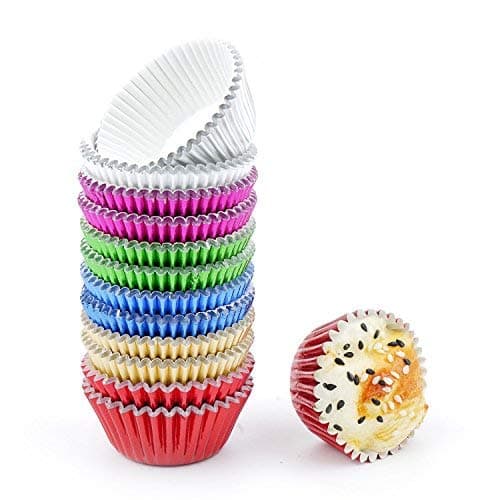 Mini Foil Cupcake Liners Colorful Muffin Baking Cups, Pack of 300