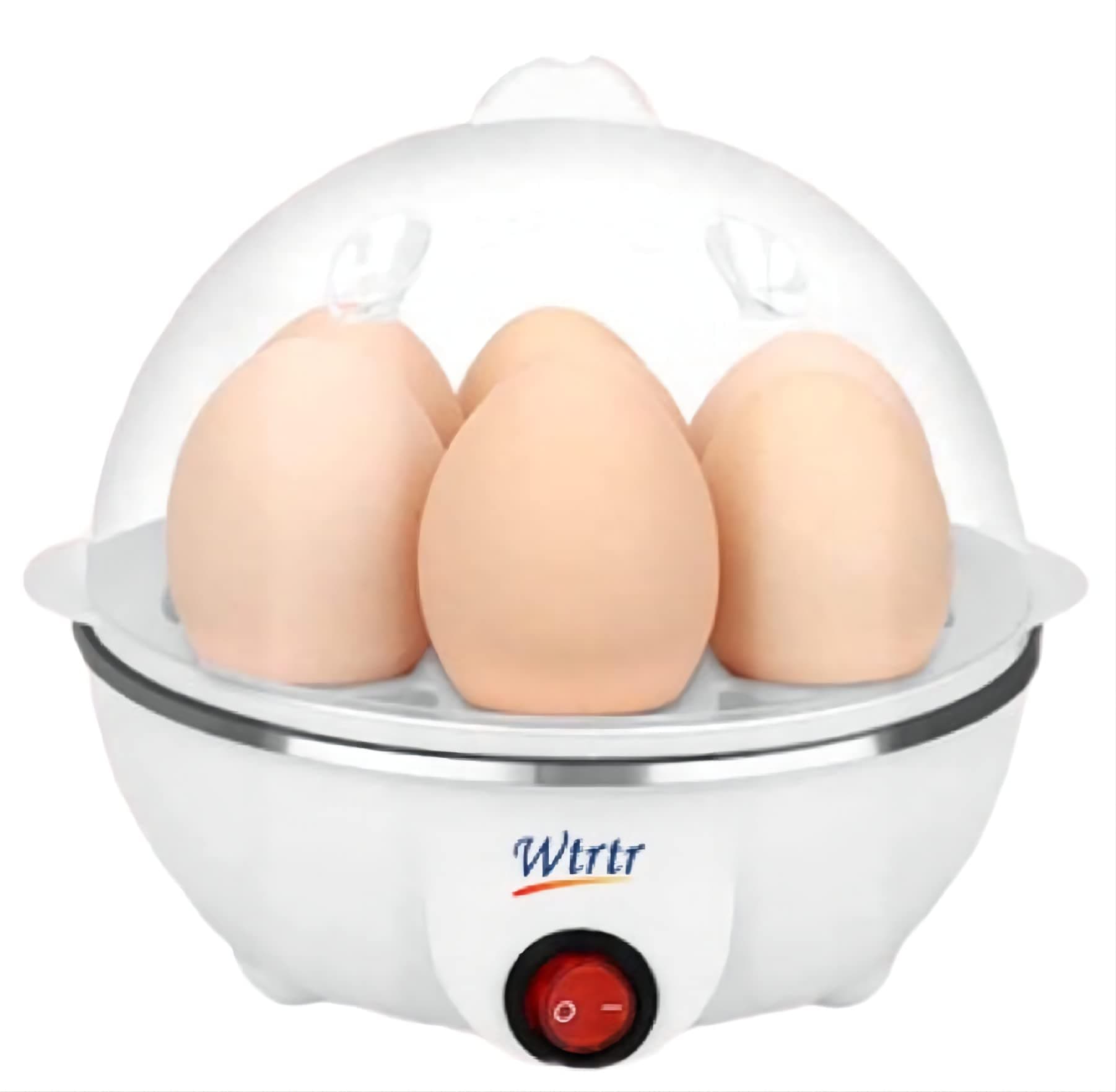 Wtrtr Egg Cooker, 350W Electric Egg Beater, 7 Egg Volume Steamed Egg Automatically Closed. Color:White (single-deck(7 PCS))