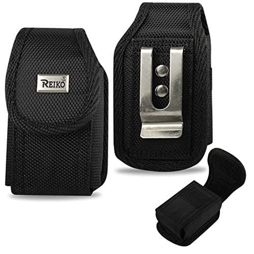 Verizon Casio G'zOne Ravine 2 Vertical heavy duty rugged canvas cell phone case with Velcro closure, metal clip and belt loop under the clip. Great for Hiking, Camping, Construction, Landscapers outdoor activity. Comes with Antenna Booster.
