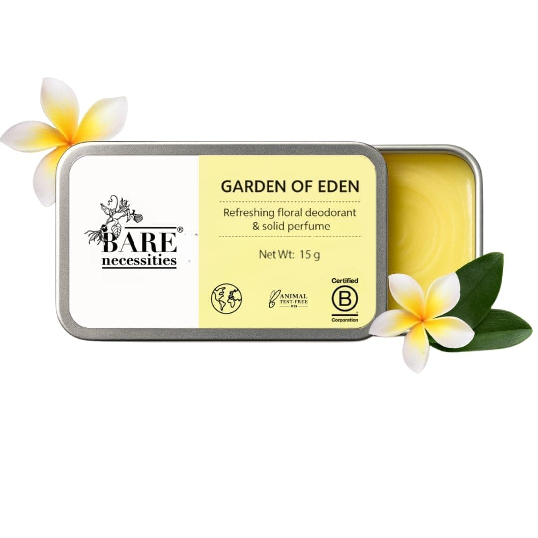 Garden of Eden Solid Deodorant | Odor & Sweat Control | Premium Floral Fragrance | No Aluminium, Alcohol, Paraben-free, Organic | Travel Mini Size Solid Deo for Women - 15g