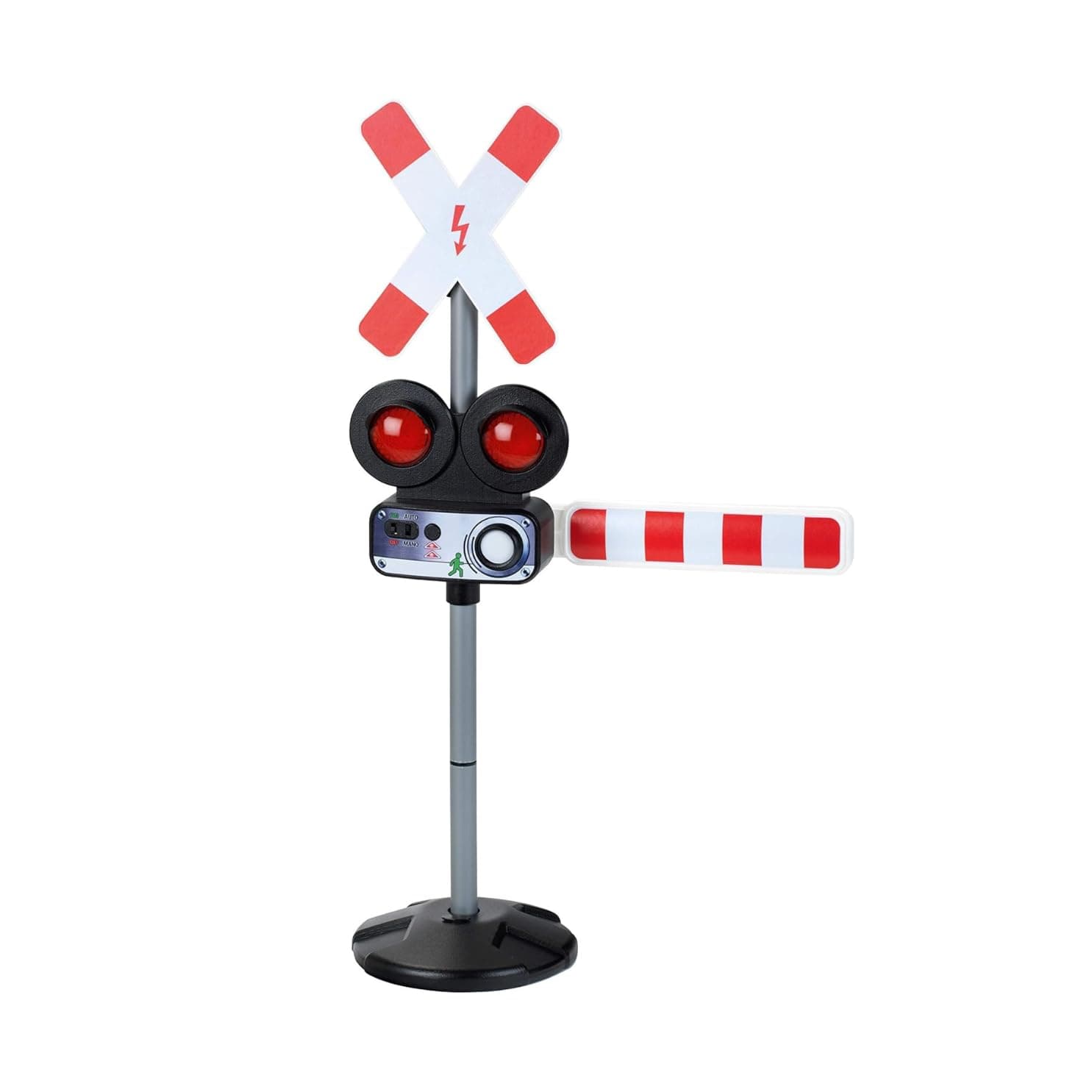 Theo Klein 2961 Railway Crossing with Light and Sound Function, Automatic and Manual Operation Selectable, Toy for Children from 3 Years