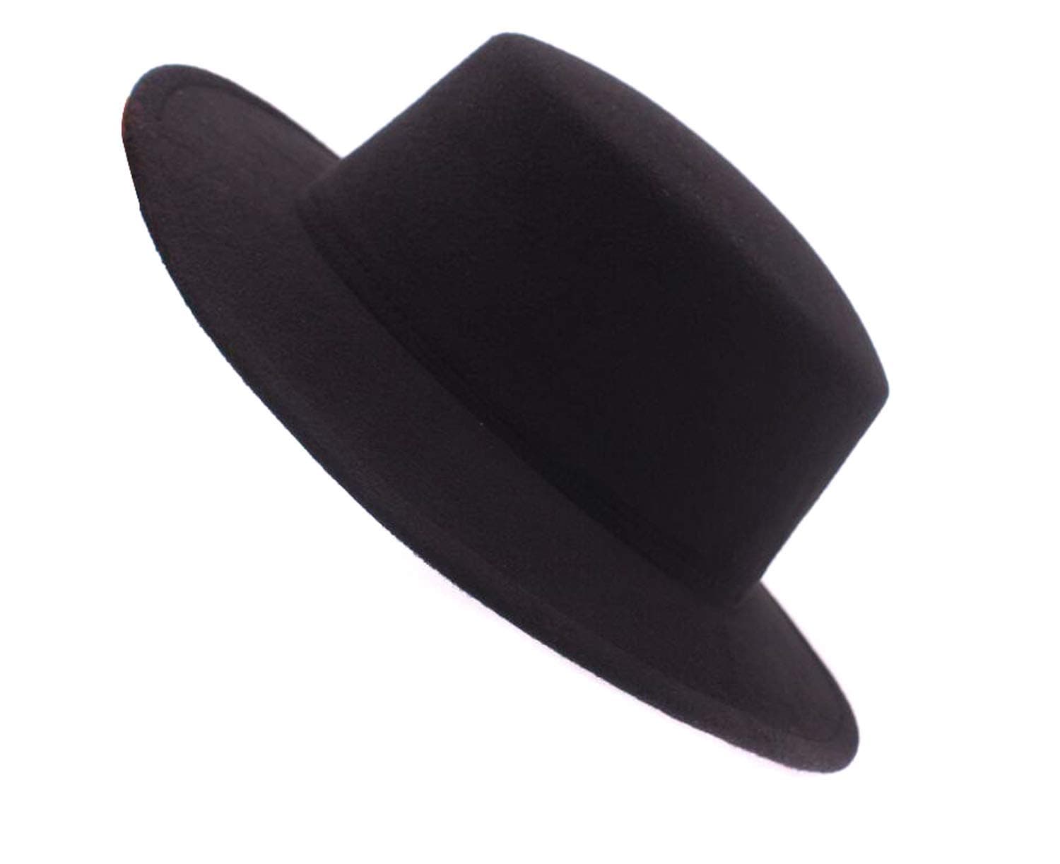Classic Wool Blend Fedora Hat Brim Flat Church Derby Cap