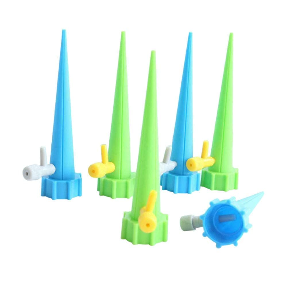 6pc automatic watering adjustable drip irrigation equipment, holiday potted plants watering spike automatic watering system, with control valve switch