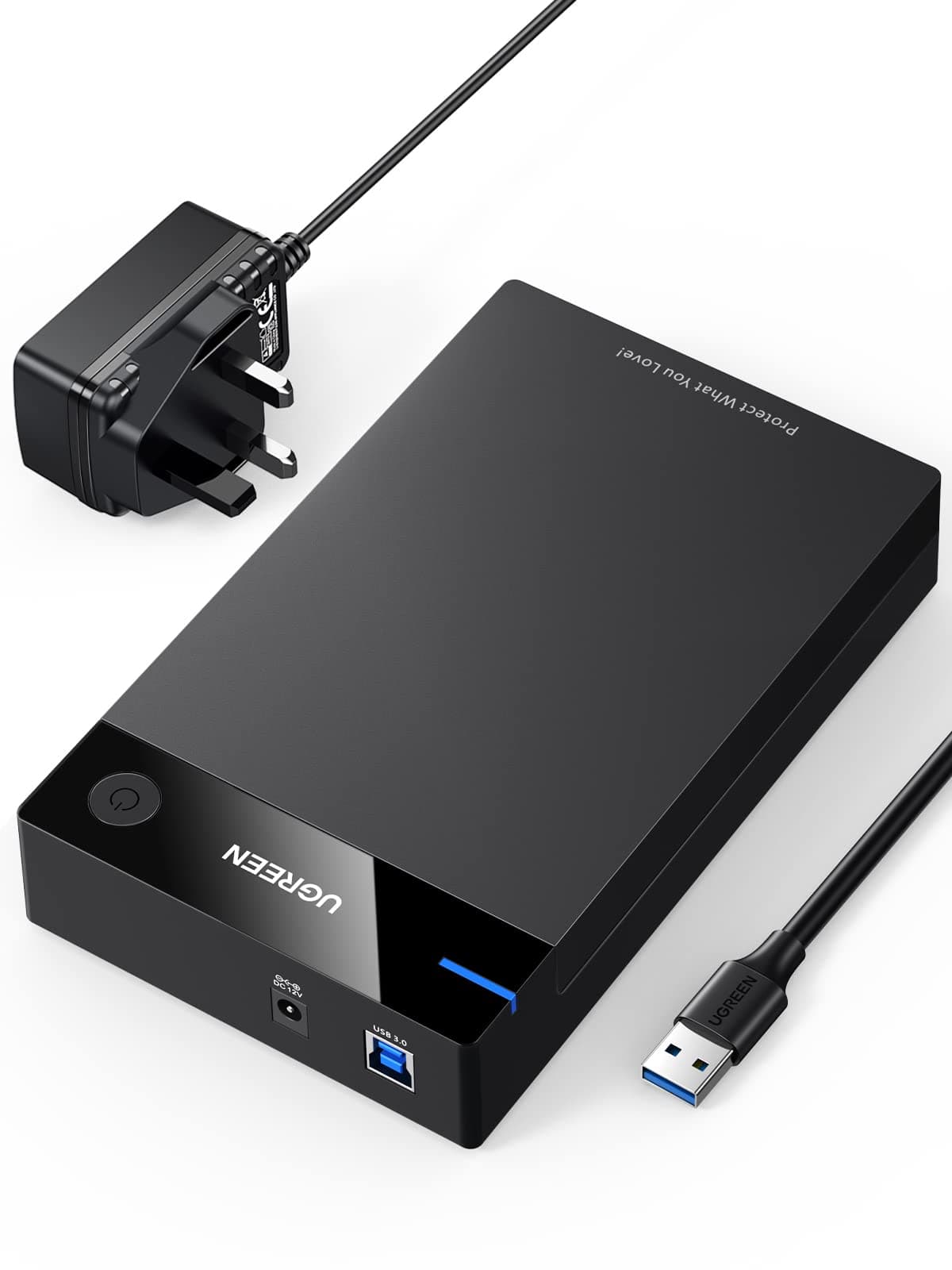 3.5" USB 3.0 Hard Drive Enclosure Black / UK