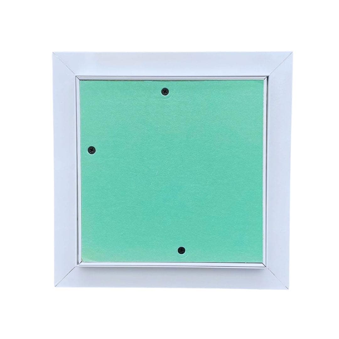 Byson Aluminium Access Panel - 20" x 20" Gypsum Board Drywall Door with White Powder Coated Frame - Ideal for Walls and Ceilings - Detachable Hinged Push Lock