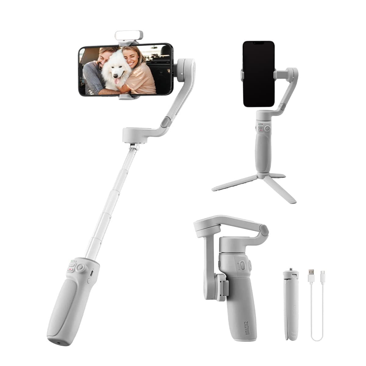 Smooth Q4 Gimbal Stabilizer, Built-in Extension Rod, Portable and Foldable, Vlogging Stabilizer, YouTube TikTok Video