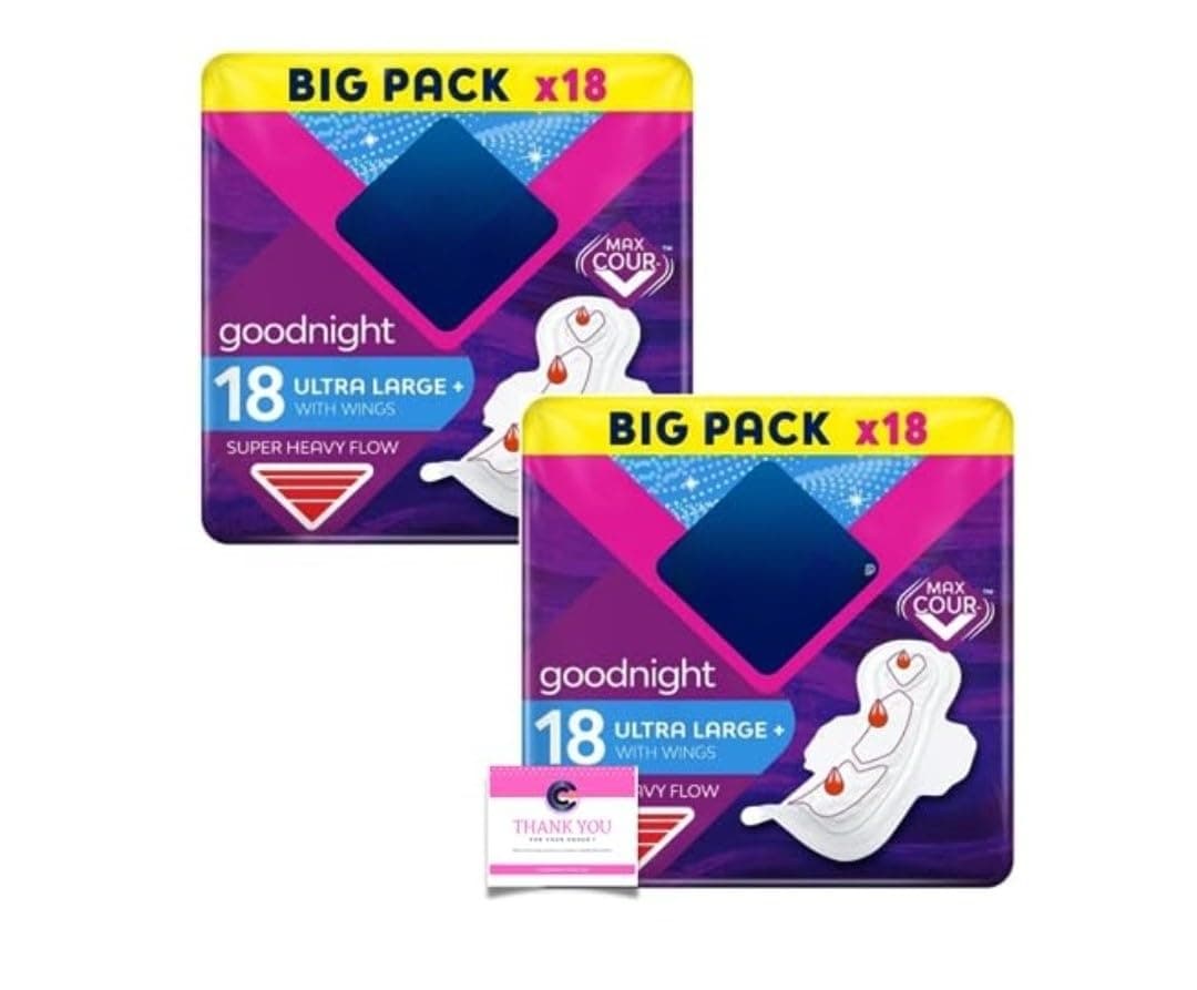 Bodyform Ultra Night Wing Duo, 18 Per Pack, for Super Heavy Flow - Case of 2