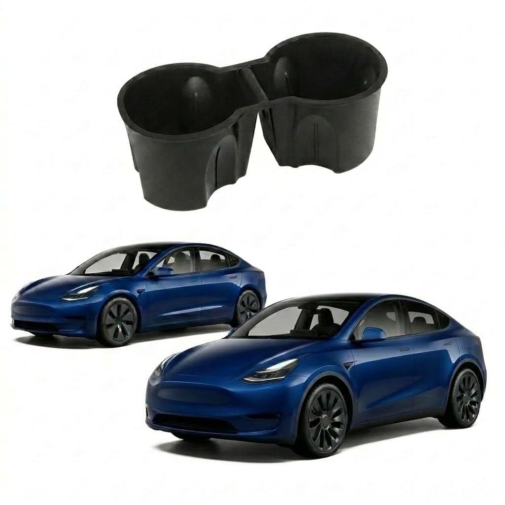 Motrobe Tesla Model Y Tesla Model 3 Center Console Cup Holder Inserts [Seamless Fit for Console] 2017-2020 Model 3 Model Y NOT FIT 2021 Model 3