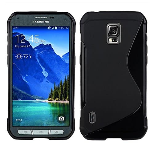 Galaxy S5 Active Case, [Black] Slim & Flexible Crystal Silicone TPU Skin Cover for Samsung Galaxy S5 Active
