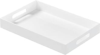 Acrylic Tray with Embedded Handle, 10x15 Inch, White