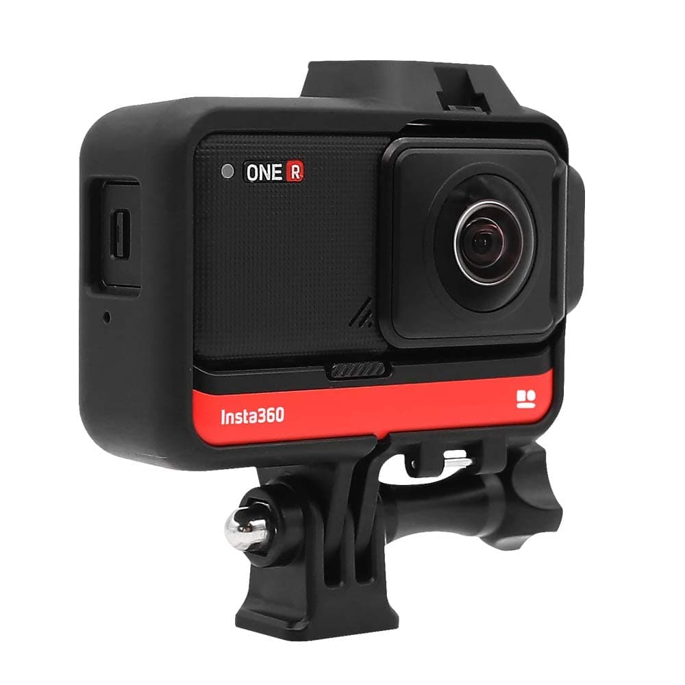 eWINNER Housing Protective Case Frame Dual Cold Shoe Adapter Mounting Bracket for Insta360 One R 4K/Panorama/1-Inch Edition Action Camera