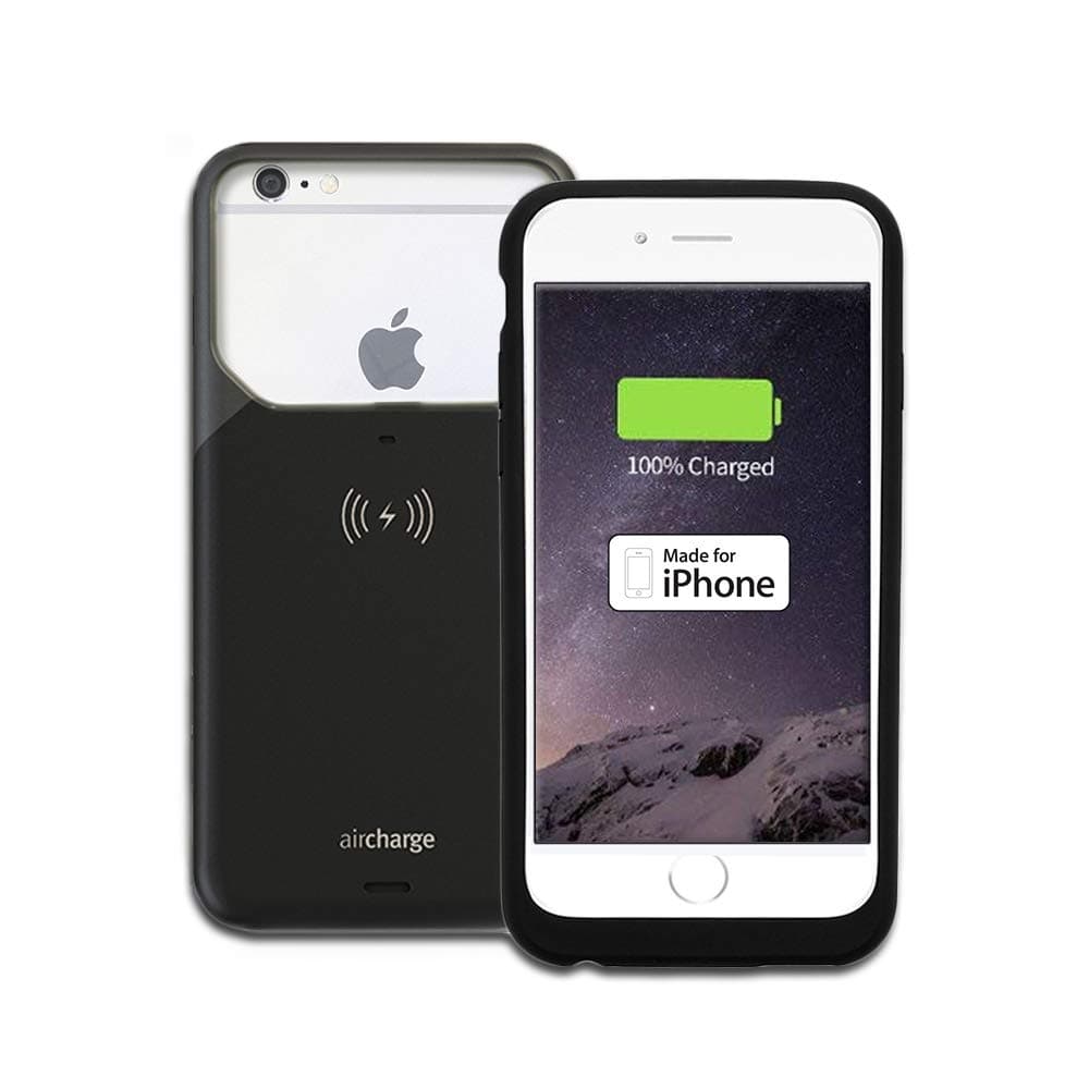 Aircharge Official Made for iPhone (MFi) Certified Wireless Charging Protective Case for iPhone (iPhone 6 Plus/6S Plus – Black)