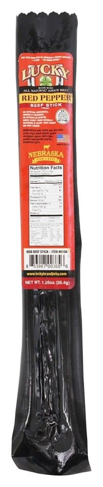 Lucky Beef Jerky Red Pepper Beef Stick, 1.25 oz