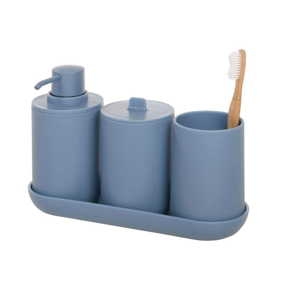iDesign Cade Bathroom Accessories, 24.5 cm x 8.9 cm x 16.2 cm, Dusty Blue