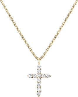14K Gold Plated Cross Necklace for Women | Cross Pendant | Gold Necklaces for Women