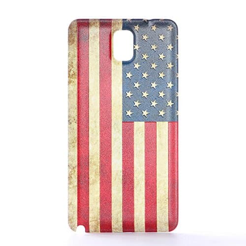 Nsiucion Samsung Galaxy Note 3 Battery Back Cover Case, Painted Replacement Housing Door Plastic Back Cover Case for Samsung Galaxy Note 3 III N9000 N9005 (Ancientry USA Flag)