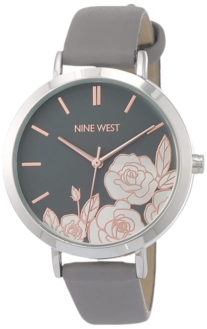 NINE WESTWomen's Floral Dial Strap Watch