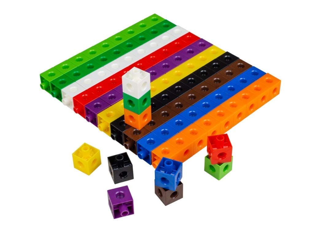 100 x 2cm Snap Cubes - Counting Linking Building Maths Home Early Learning