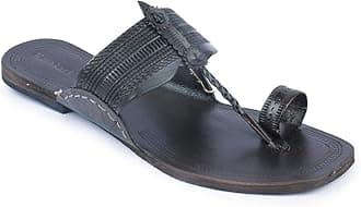 KORAKARI Handmade Kolhapuri Chappal for Men, Flip Flops, Stylish Durable and Anti Slip Design, Traditional Footwear