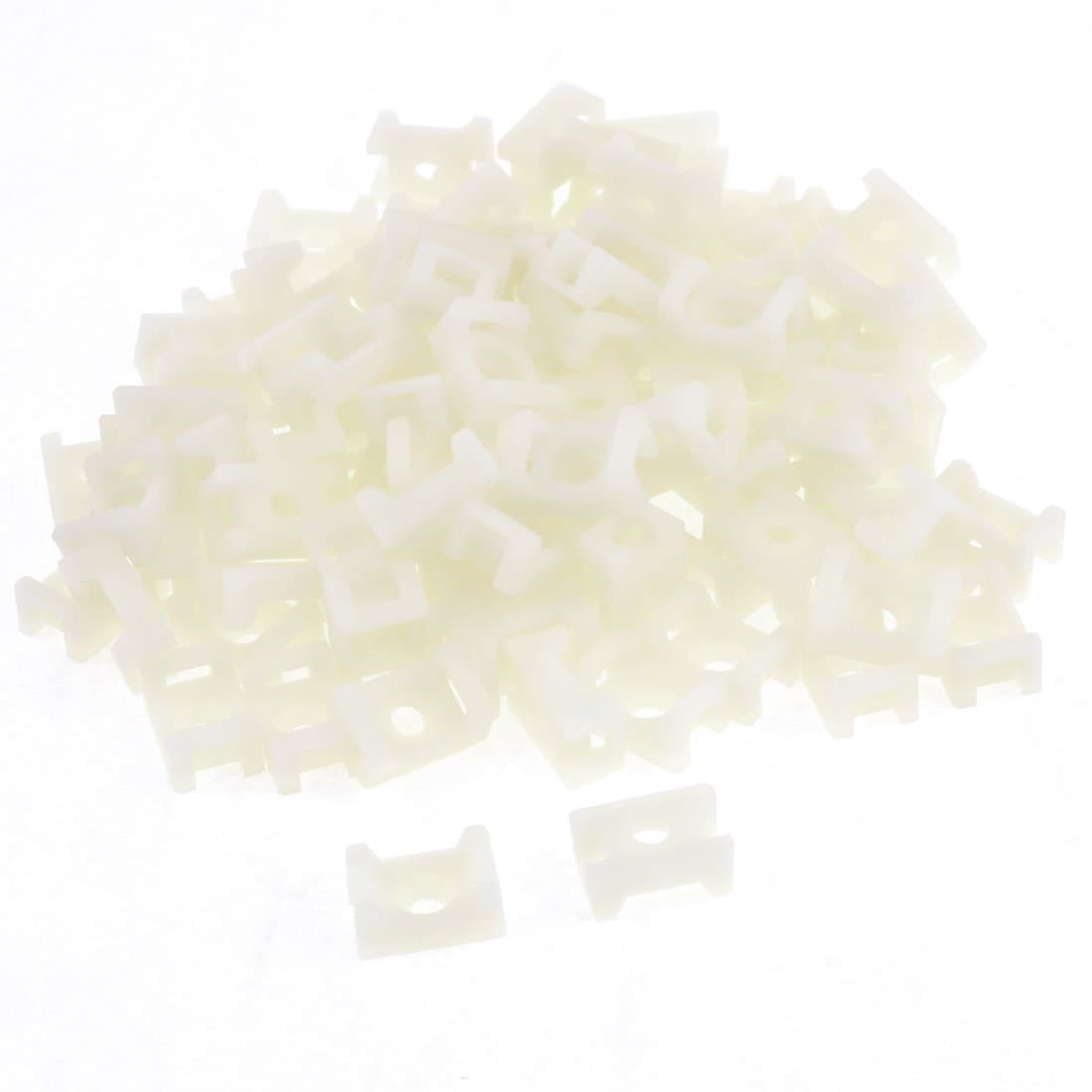 ZHuidjoPlastic Buddle Cable Tie Mount Saddle 5mm Wire 100pcs (SN: ed9 540 558 3dc 89a)