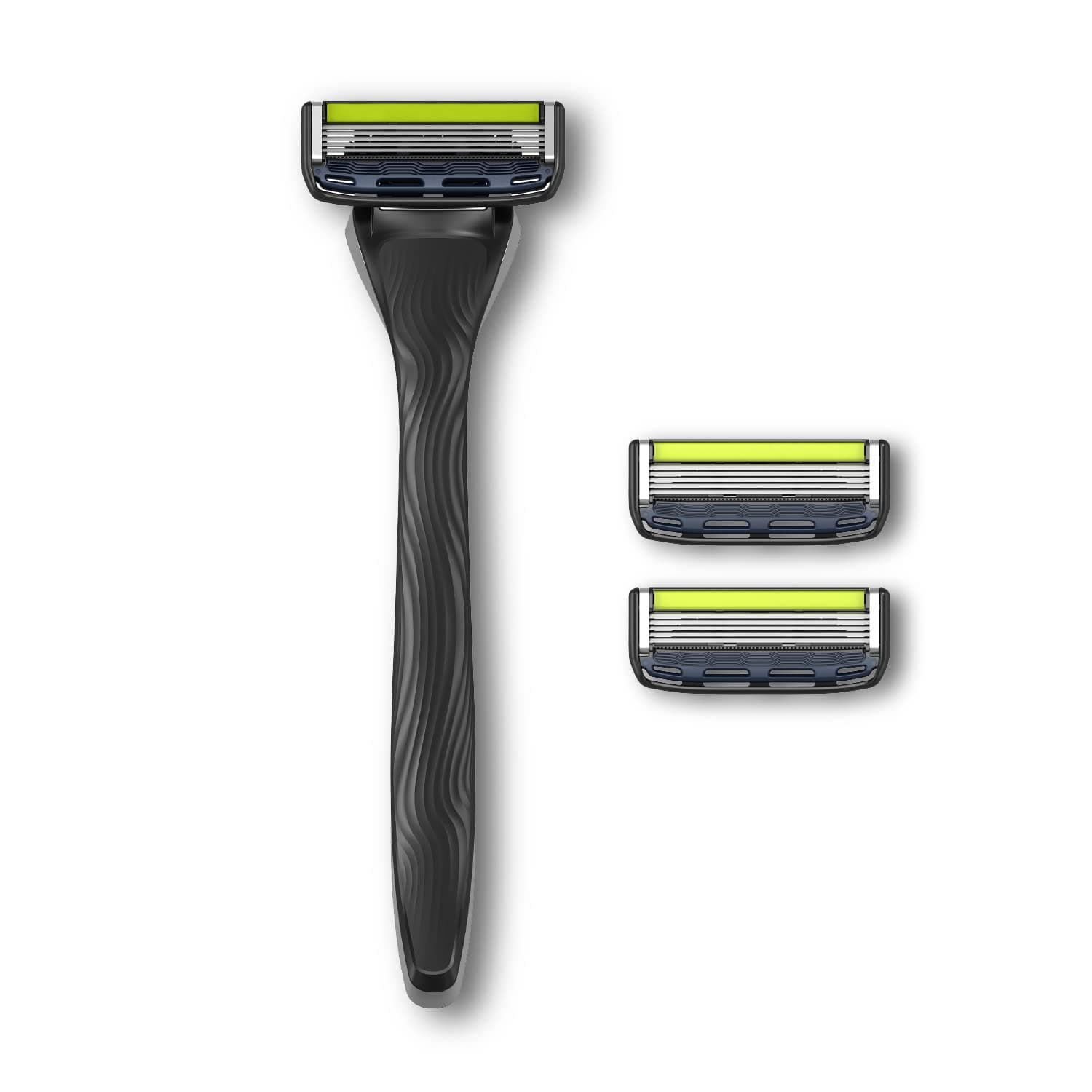 Pace 5 Pro Men'S Razor,1 Handle + 2 Cartridges,Rounded Lubricating Strip,5 MicroSpan Blades,Trimmer with Safety Comb, Hollow Guard Bar,Interchangeable Docking