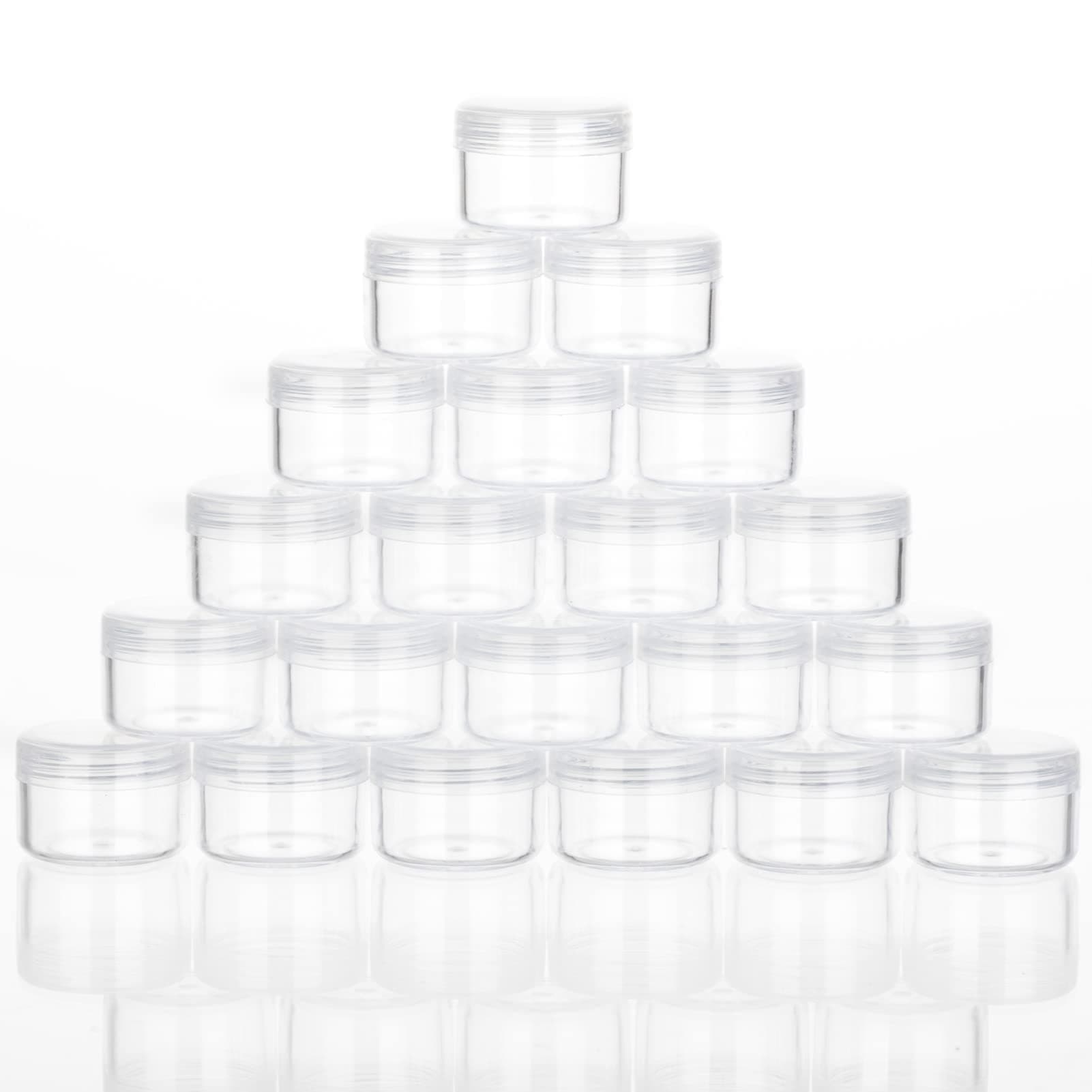 ZEJIA 5 Gram Cosmetic Sample Containers with Lids 25pcs Empty Small Makeup Jars Plastic BPA Free(Clear)