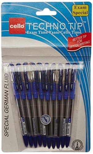 6 X 10 Cello Technotip PEN Top Ball Point 0.6 mm Smooth Writing Blue Brand Ad By Indian Cricketer Mahindera Singh Dhoni Lot of 10 Pens