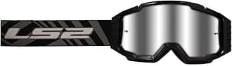 LS2 Helmets Charger Pro Motorcycle OTG Goggle (Black with Silver Iridium Lens)