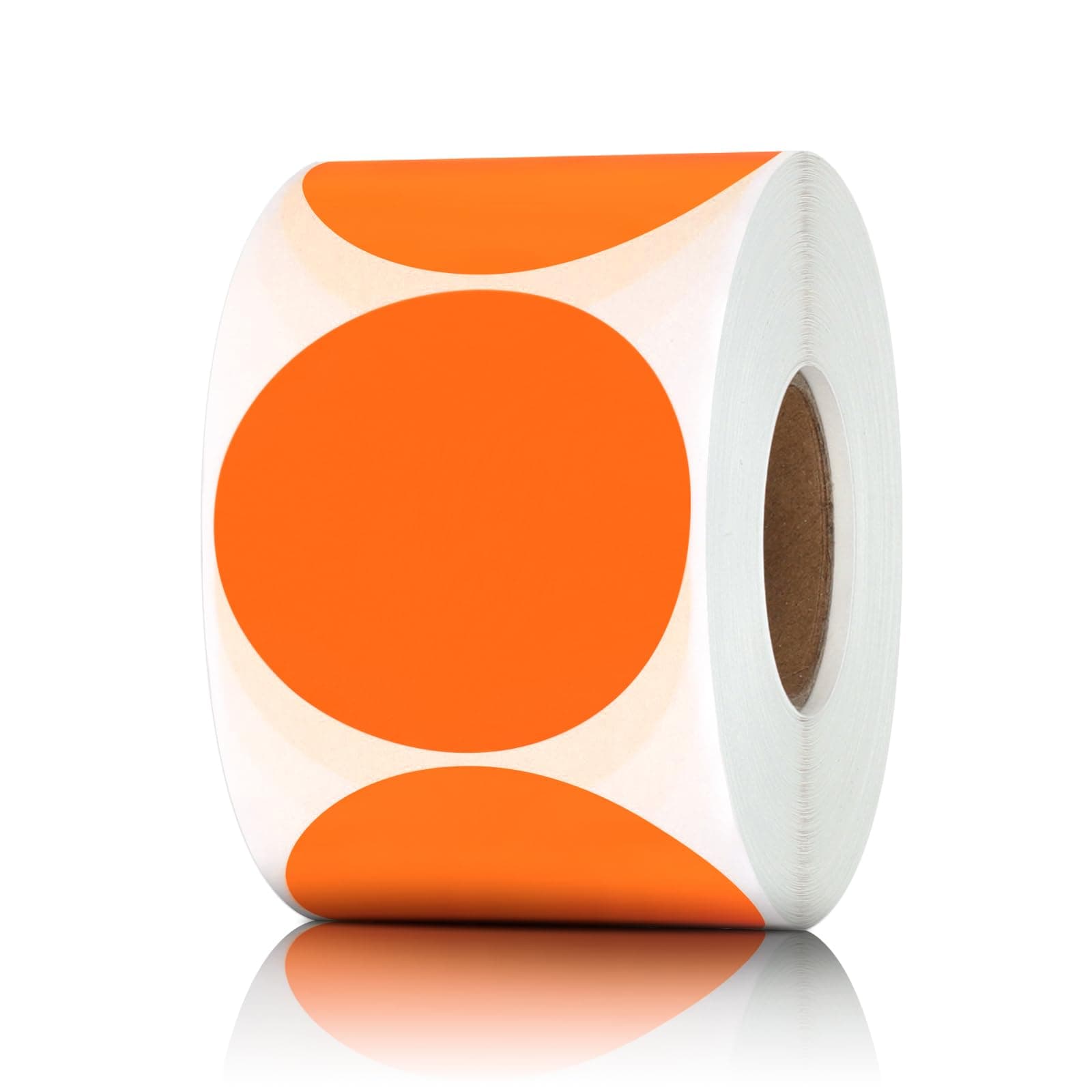 Pack of 600 Round Color Coding Circle Dots Stickers Labels (2", Orange)