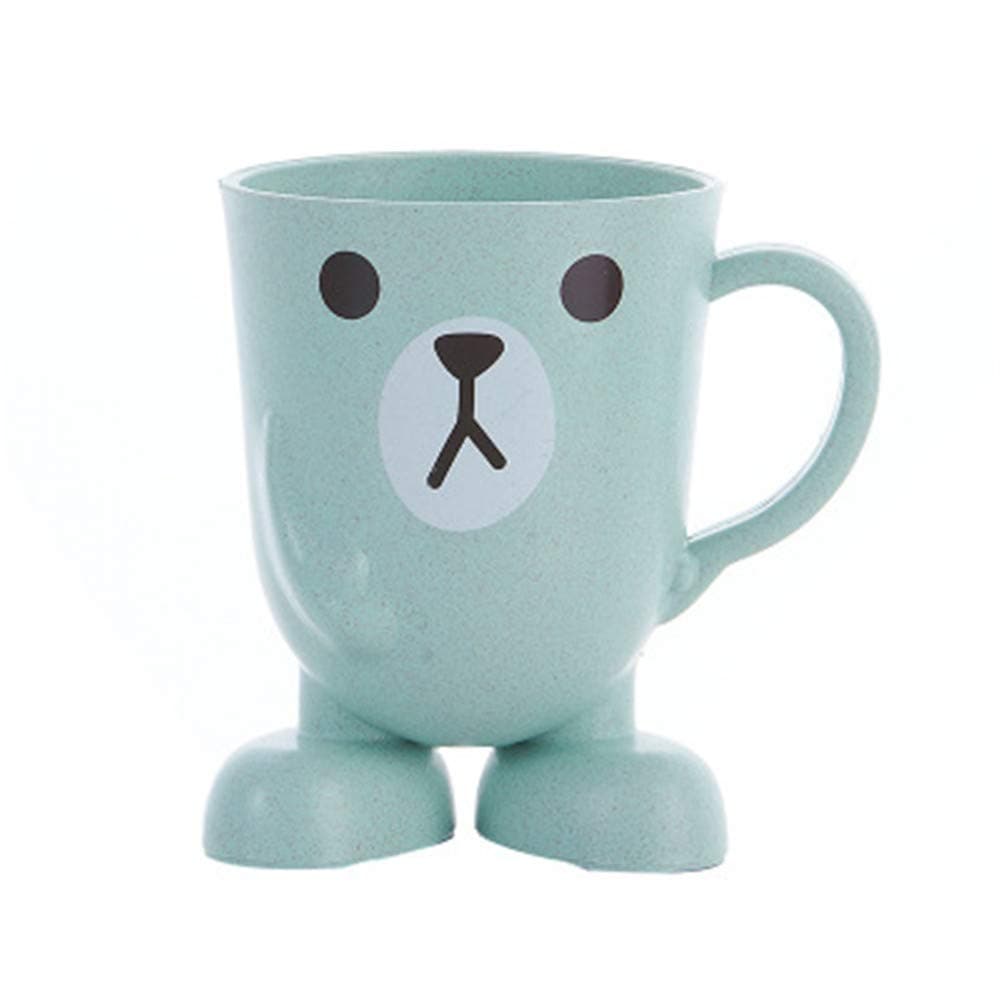 3 Pack Premium Eco Friendly Wheat Straw Mug Mini Cartoon Wash Cup Biodegradable Unbreakable for Water Coffee Milk Juice Tea 350ml,Blue