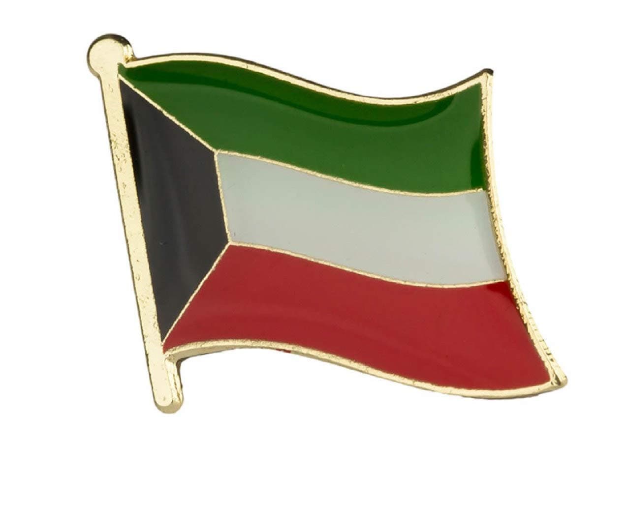 Kuwait Flag Lapel Pin 3/4" x 5/8" (19 x 16mm) Hat Tie Tack Badge Pin