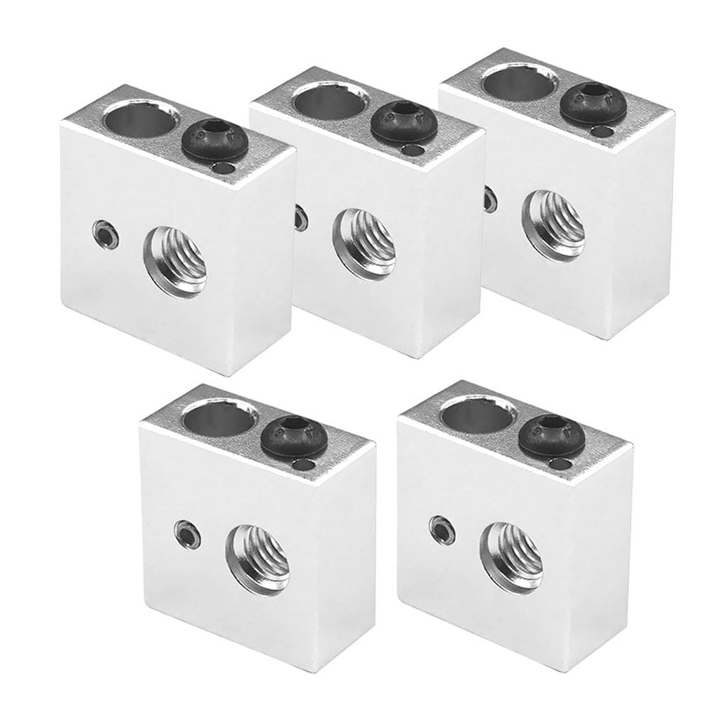 Saiper Aluminum Heater Block Specialized for MK7 MK8 Makerbot Reprap 3D Printer Extruder Kit (Pack of 5pcs)
