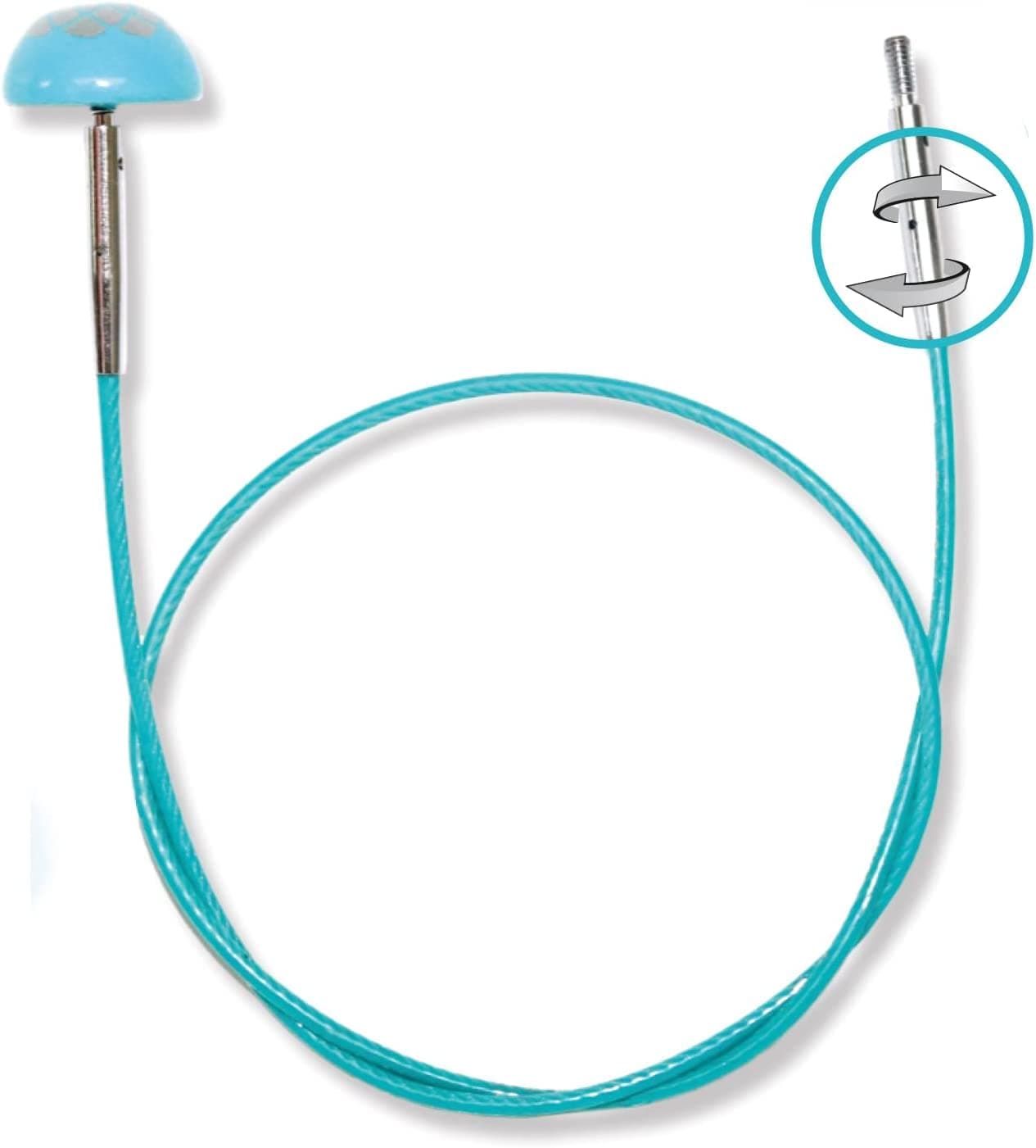 Swivel 360° Inter. Cable for 80cm Needle - 3pcs, Blue, Teal