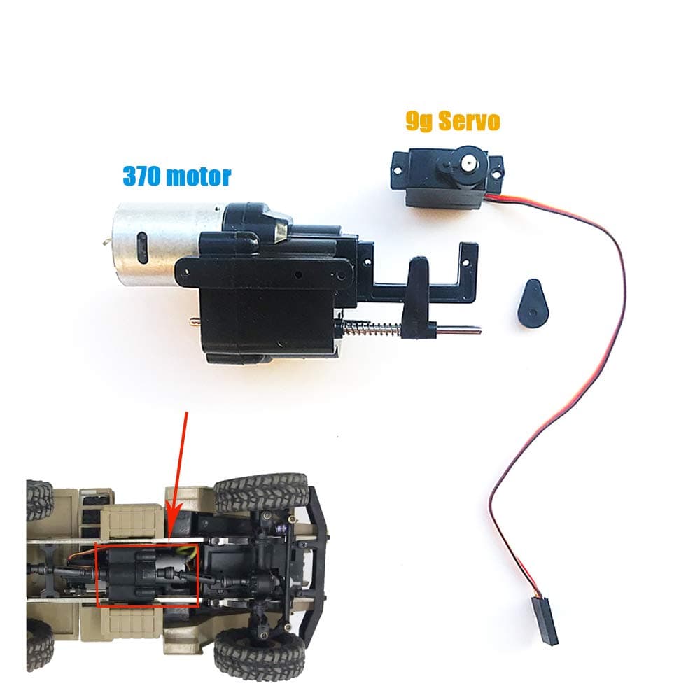WPL Upgraded 2 Speed Gearbox with Shift Servo Spare Part fo WPL B14 B16 B24 B36 C14 C24 Remote Control Truck