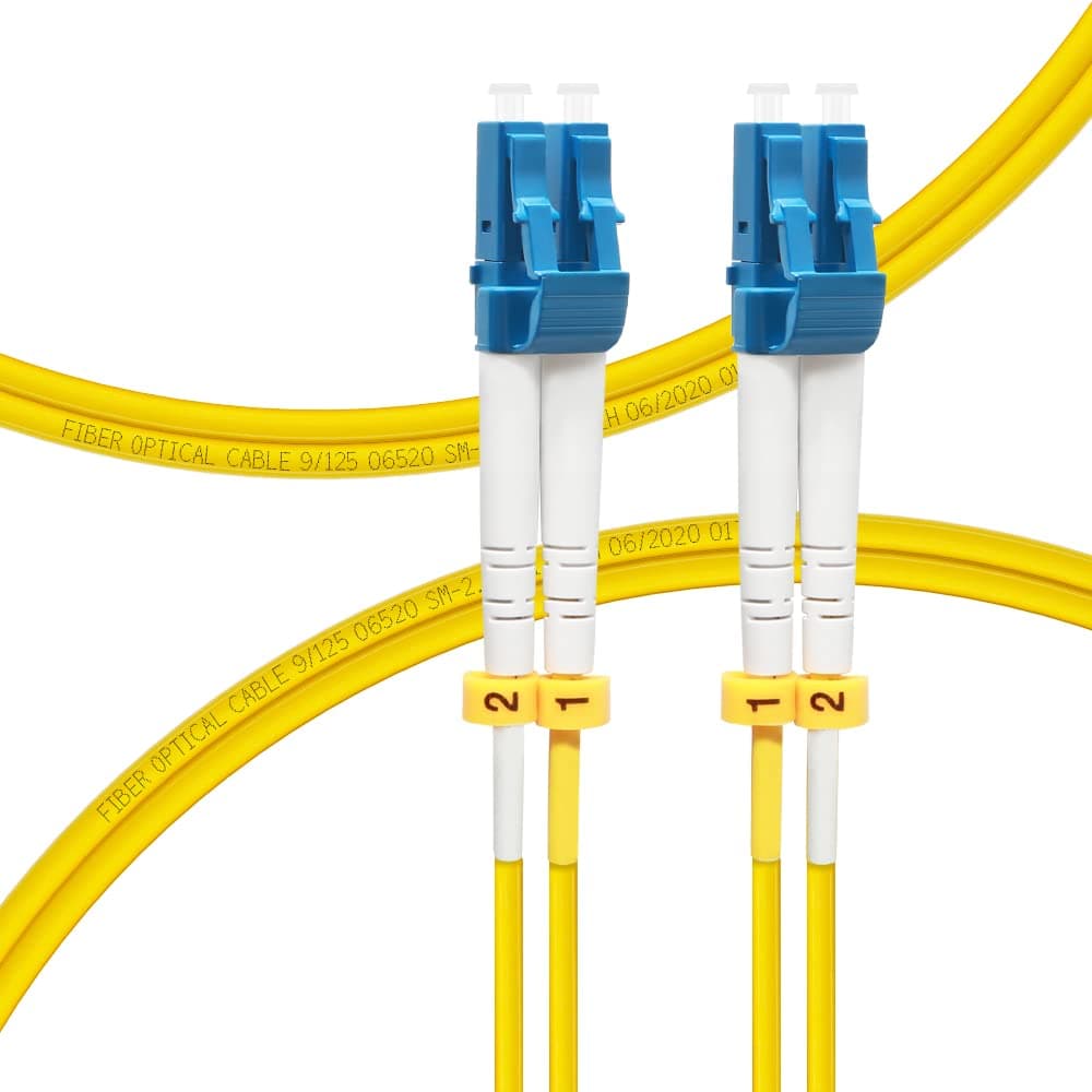 1M OS2 LC to LC Fiber Patch Cable | Length Options: 0.2m-250m | 1G/10GB Single Mode Duplex LC-LC 9/125um SMF Fiber Optic Cable Cord LSZH 1Meter(3ft)