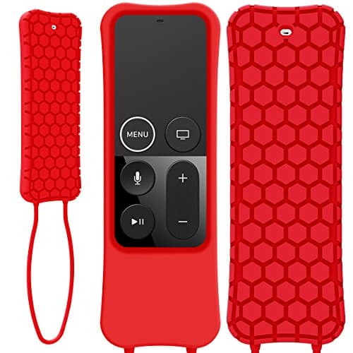 Kutop Compatible Apple TV Remote Case, Soft Silicone Protective Cover Light Weight Shock Proof Skin with Anti-Drop Strap fit Apple TV Remote Controller, 4K/ 4th Generation