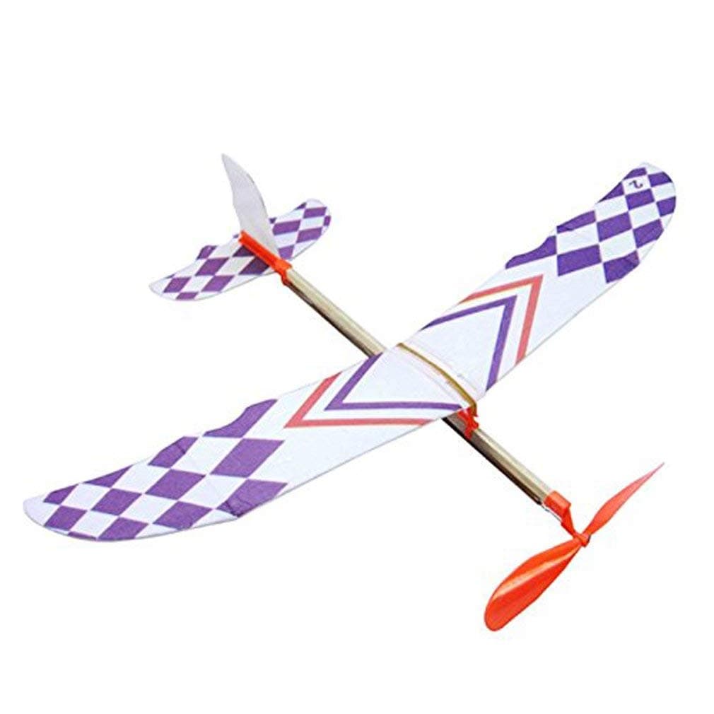 Rubber Band Elastic Powered Flying Glider Plane Airplane Model DIY Toy for Kids Portable and Useful