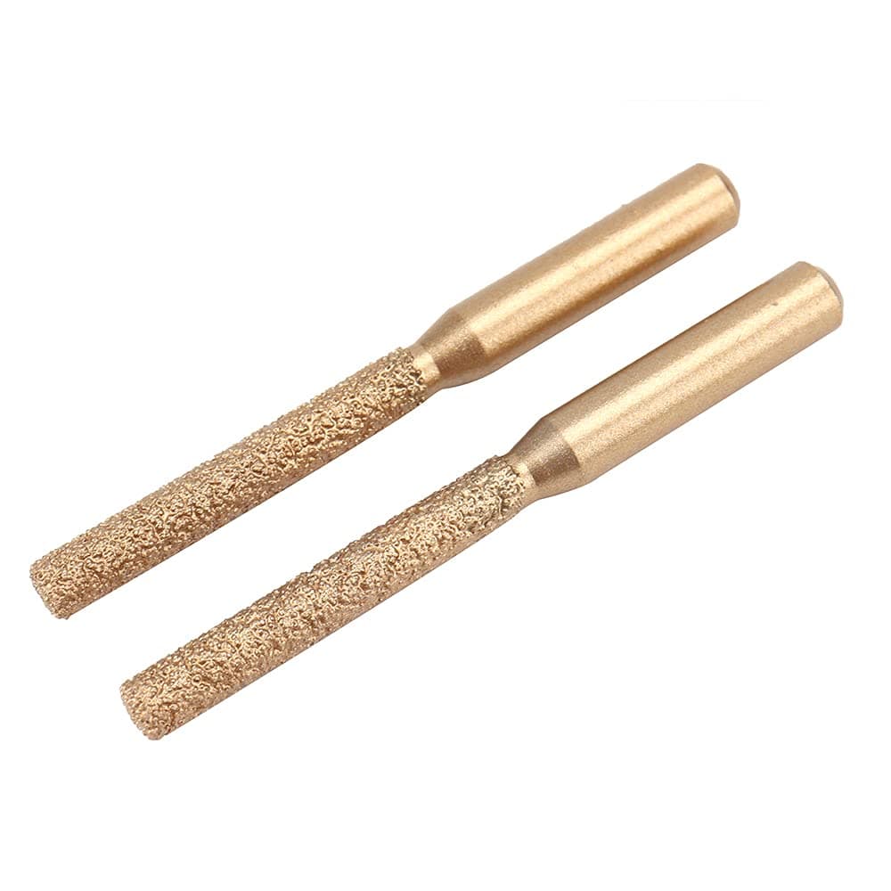 2Pcs 1/4'' Shank Straight Brazed Diamond Profile Wheel Router Bit for Marble Granite Stone Hells Tile Edge Electric Router Profiling Cutting (2Pcs 1/4'' Shank)
