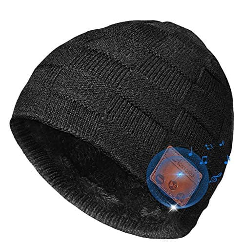 Bluetooth Beanie, Upgraded V5.0 Bluetooth Headphones Hat Built-in Microphone Grey