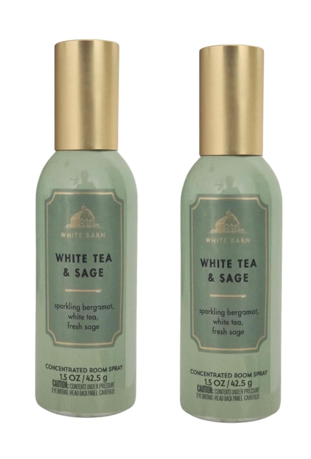 Bath and Body Works 2 pack White Tea & Sage (1.5 oz / 42.5 g) Concentrated Room Spray