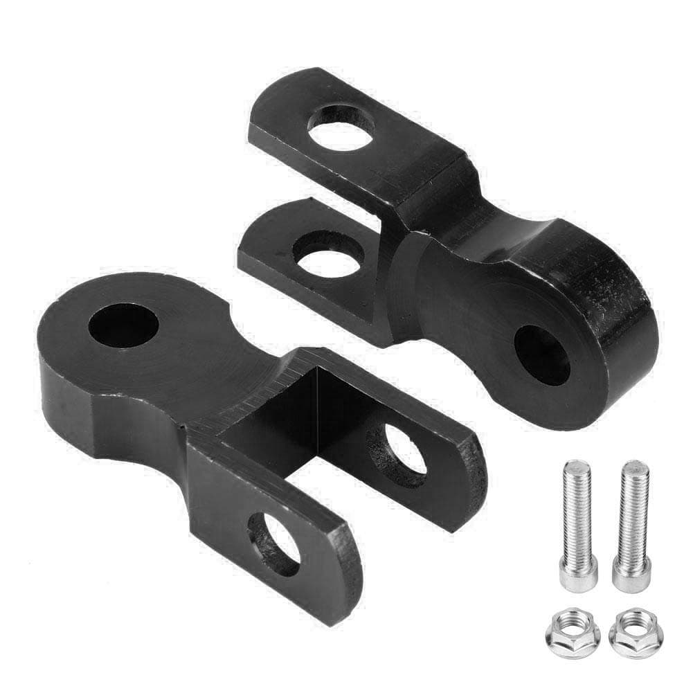 Motorcycle Shock Extenders,Motorcycle Rear Shock Absorber Riser,2PCs Universal Aluminum Alloy Motorcycle Shock Absorber Riser 5cm Heightening Device Pad for Chassis(Black)(with Screw)
