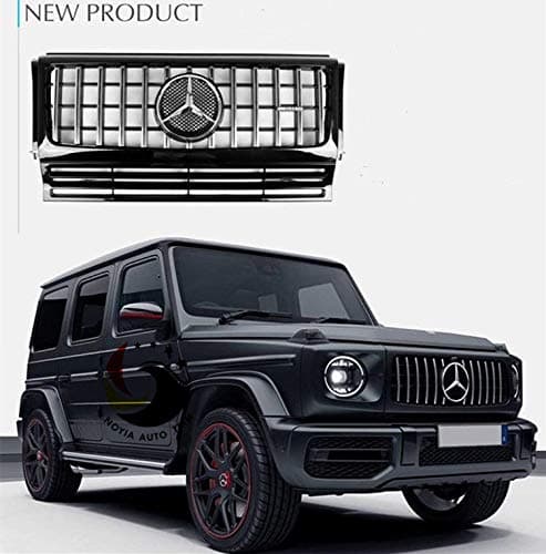 Usudu GT R Style Front Style Grille for MB G-class G500 G55 G63 For 1991-2017 GT W463 With Emblem For Mercedes Benz W463 (Black Beam)